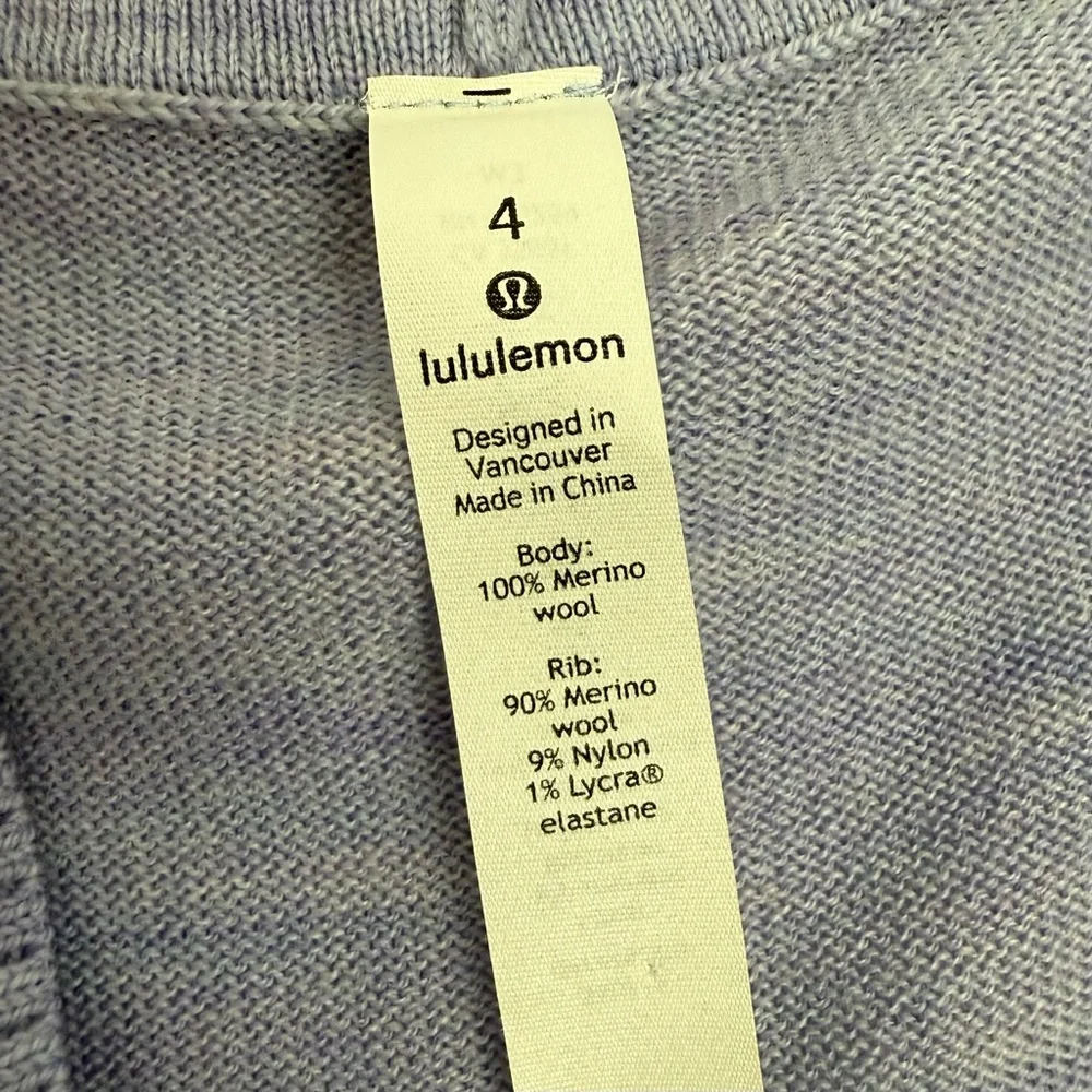 Lululemon Sit In Lotus Wrap II Heathered Lavender Dusk Merino Wool Cardigan